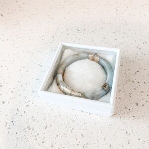 Elegant Jade and Silver Bangle Bracelet
